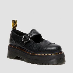 Dr. Martens Black Platform Shoes with Buckle